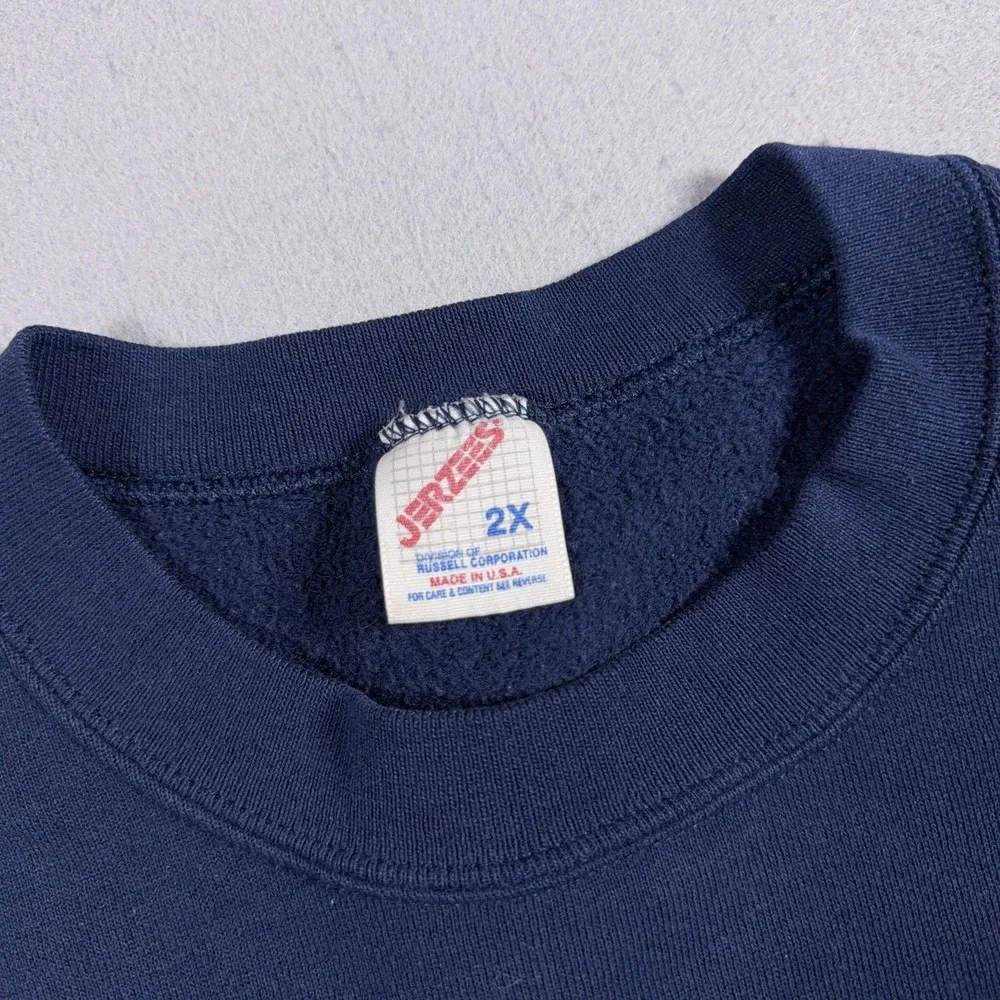 Vintage Sweatshirt Mens 2XL Blue No Problem Graphic Pullover 90s Funny USA